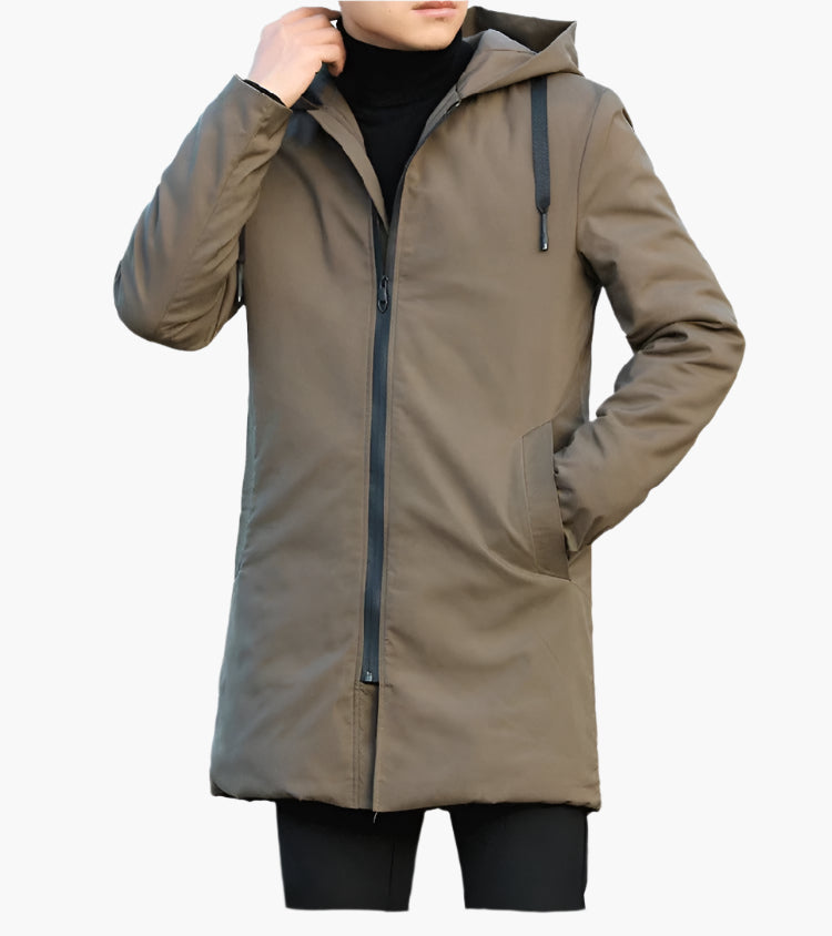 Men's Winter Hooded Parka Jacket – Sporty Windproof Waterproof Outerwear