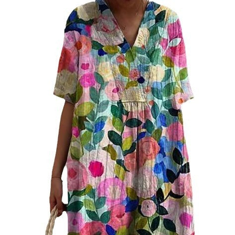 Christina – Comfortable Loose Printed Long Dress