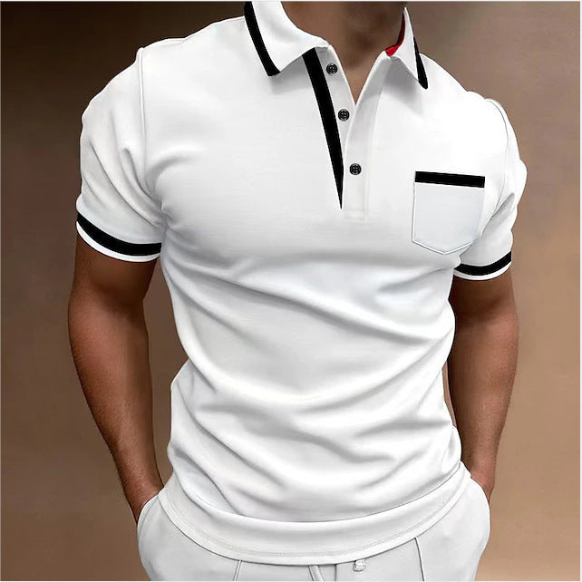 Men's Casual Slim Fit Polo Shirt Classic Short Sleeve Top for Leisure and Everyday Wear