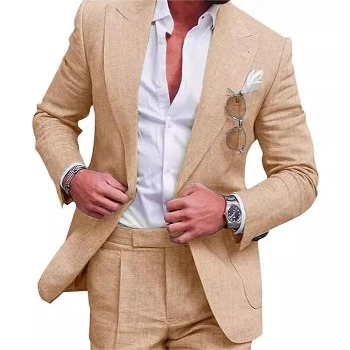 Men’s Tailored Business Suit – 2-Piece Formal Slim Fit Set with Blazer and Pants