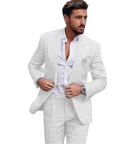 Men’s Tailored Business Suit – 2-Piece Formal Slim Fit Set with Blazer and Pants