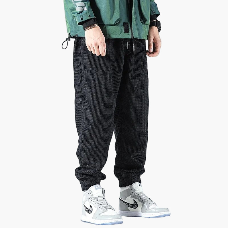 Men's Relaxed Fit Corduroy Sweatpants for Casual and Athletic Wear