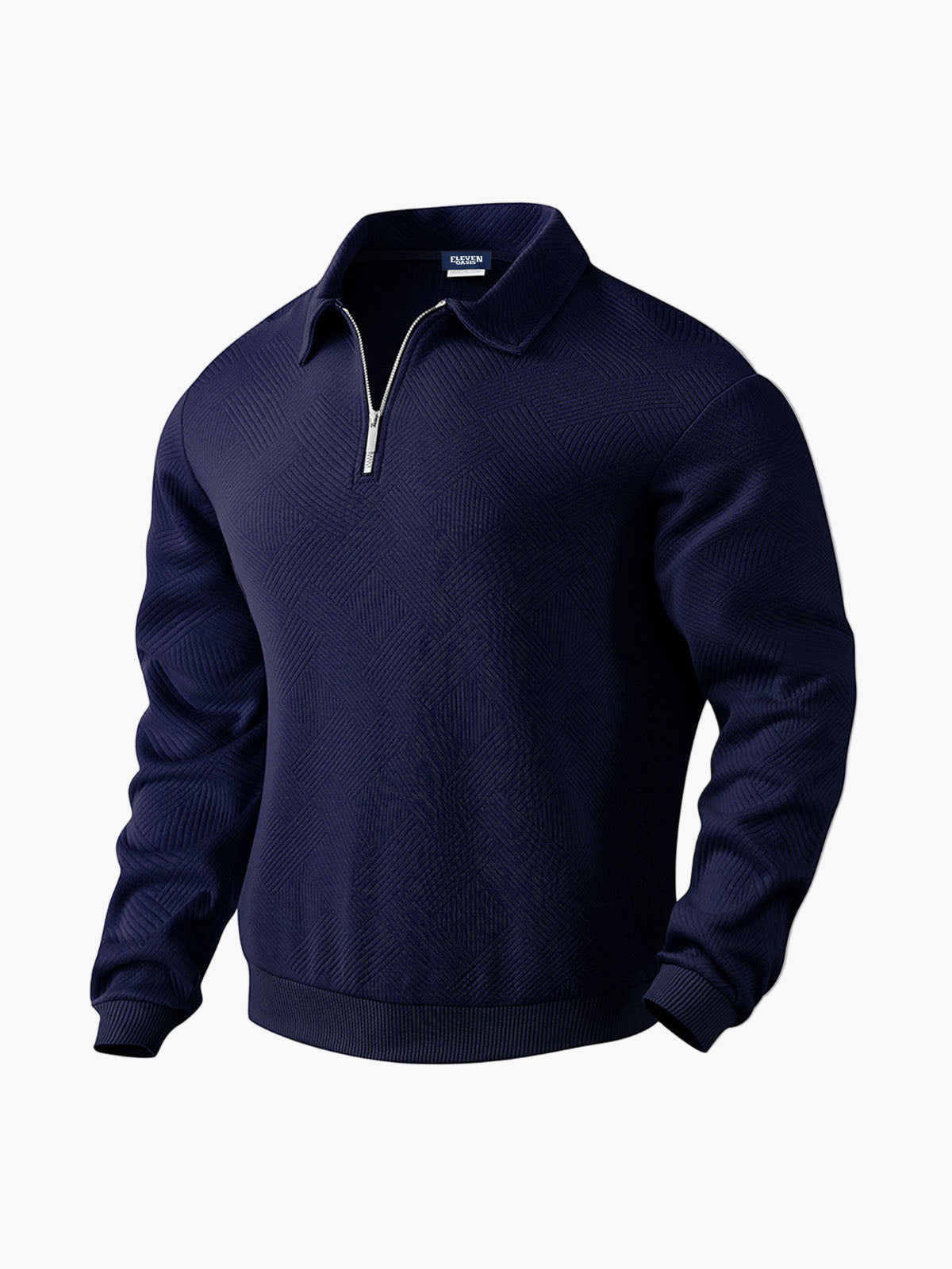 Men's Smart-Casual Half-Zip Pullover Sweater – Modern Patterned Knit for Versatile Everyday Wear