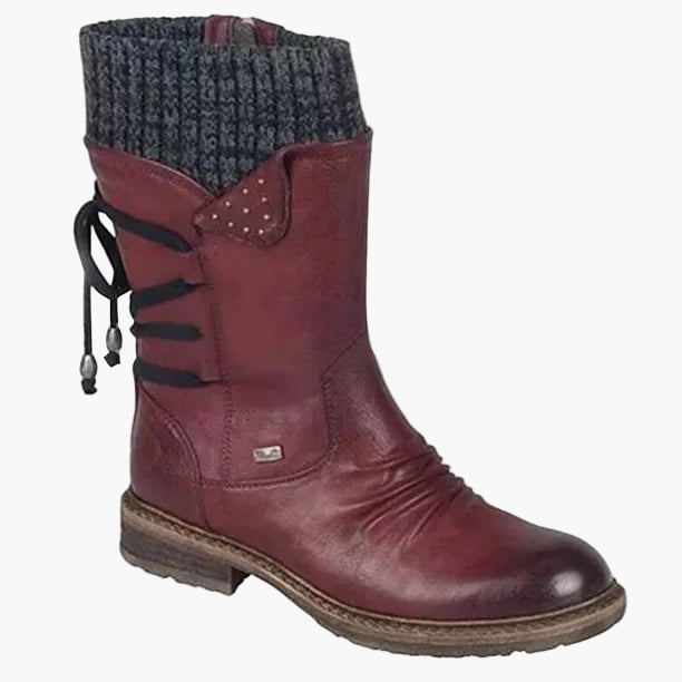 Women's Winter Mid-Calf Vintage Boots for Outdoor Comfort and Style