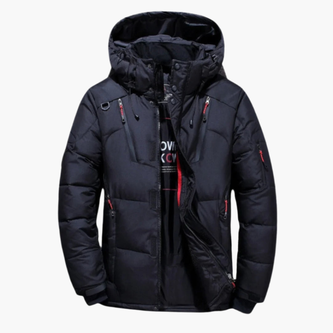 Men's Winter Down Jacket – Padded Hooded Parka for Cold Weather, Urban & Outdoor Style