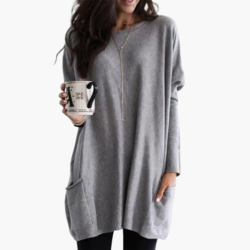 Women's Long Sweater Casual Loose Fit Pullover with Pockets
