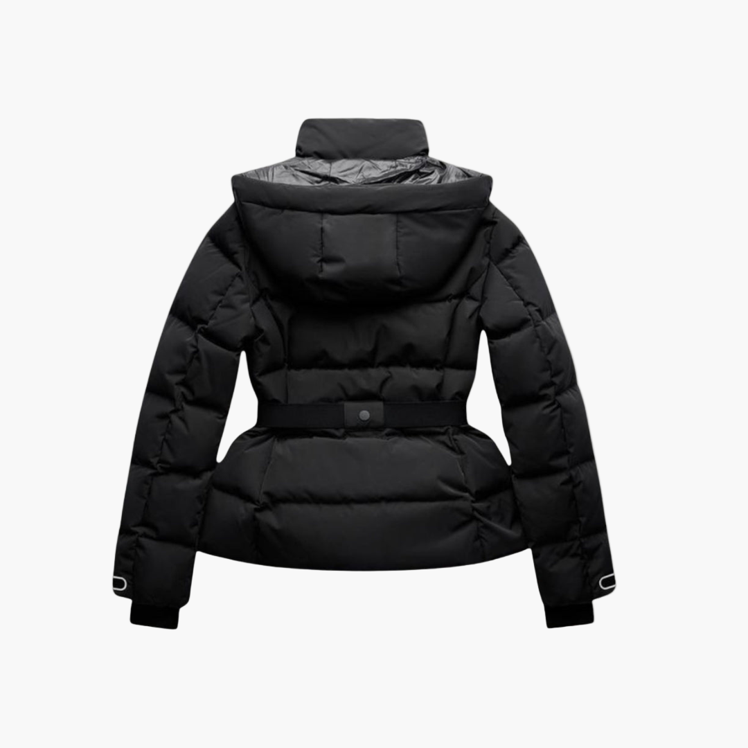 Women's Insulated Belted Puffer Jacket – Winter Water-Resistant Fashion Coat