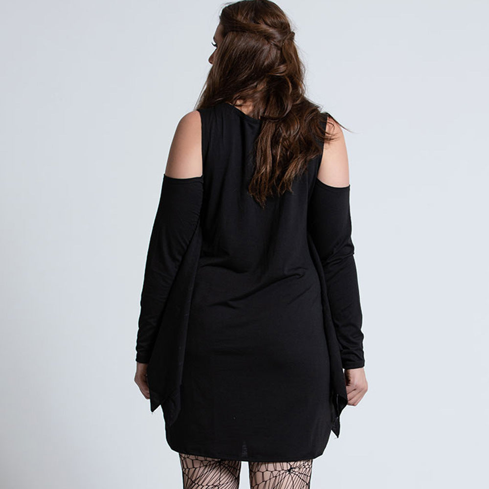 Women's Halloween Spider Web Witch Costume Dress Plus Size - Fun Party Outfit