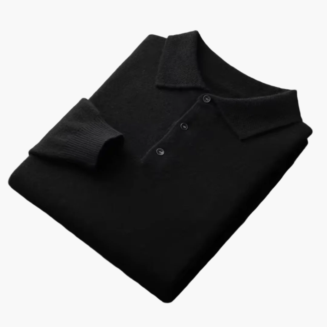Men's Classic Vegan Wool Long Sleeve Polo Sweater – Timeless Everyday Style