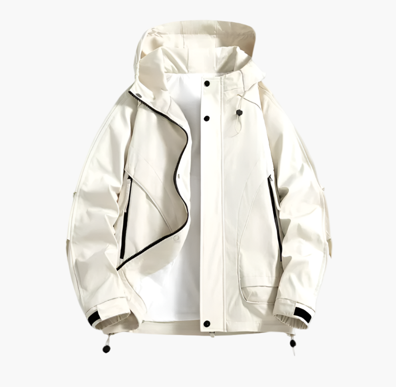 Men's Waterproof Windbreaker Outdoor Jacket – Lightweight Hooded Shell for Casual & Active Wear
