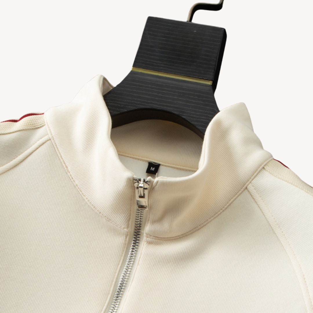Men's Modern Athletic Jogging Set with Half-Zip Sweater – Casual Sportswear Outfit