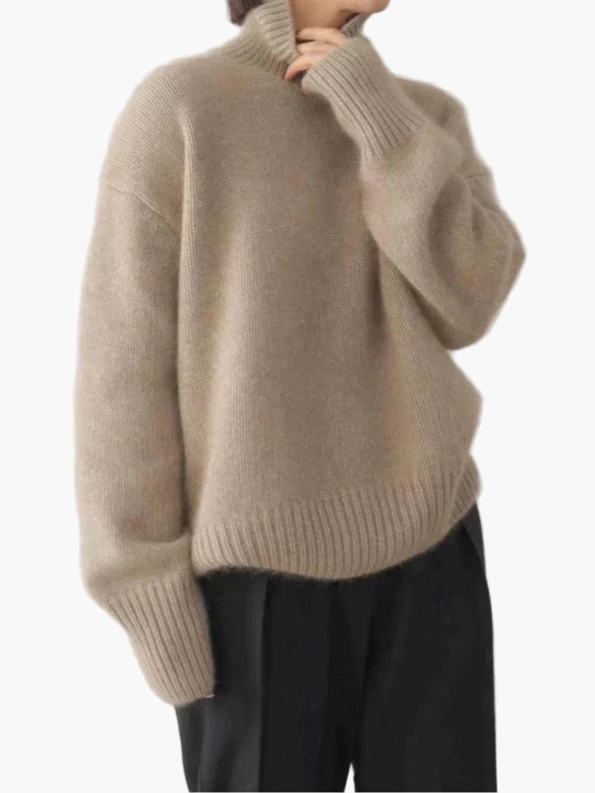 Women's Modern Turtleneck Wool Sweater - Relaxed Korean Style Pullover for Fall & Winter