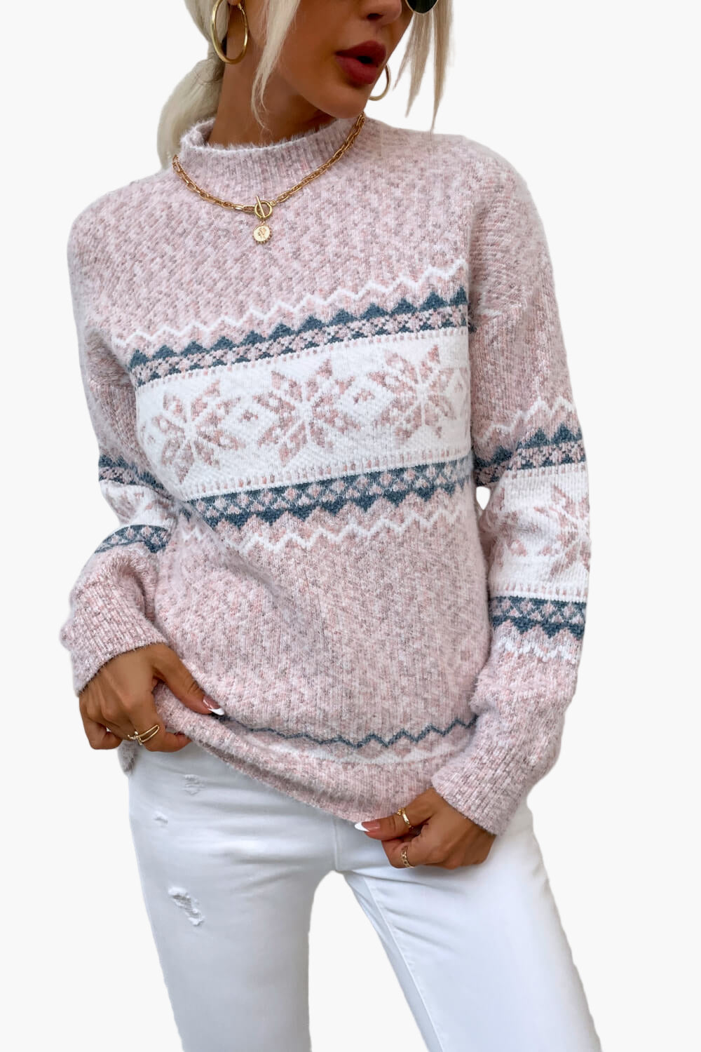 Women's Cozy Nordic Knit Pullover Sweater – Winter Casual Style