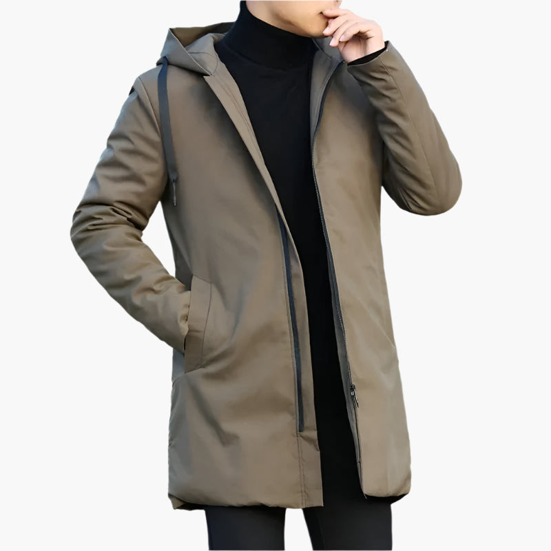 Men's Winter Hooded Parka Jacket – Sporty Windproof Waterproof Outerwear