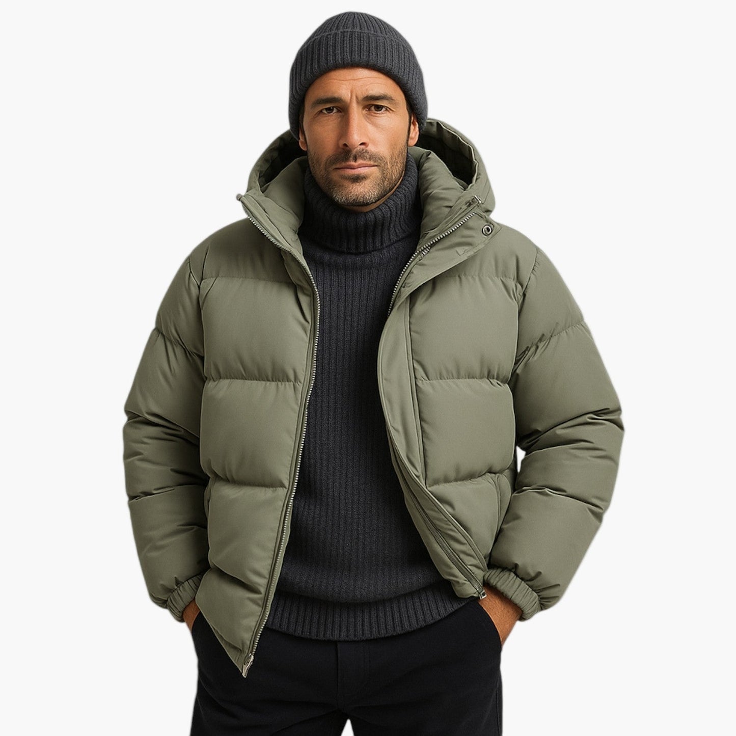 Men's & Women's Winter Down Puffer Parka Jacket, Waterproof Hooded Urban Outdoor Coat