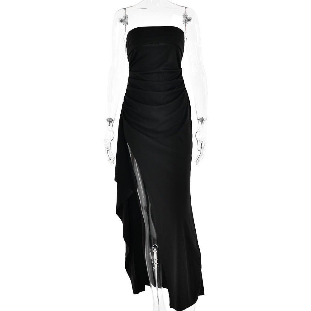 Sophie – Strapless Pleated Long Dress