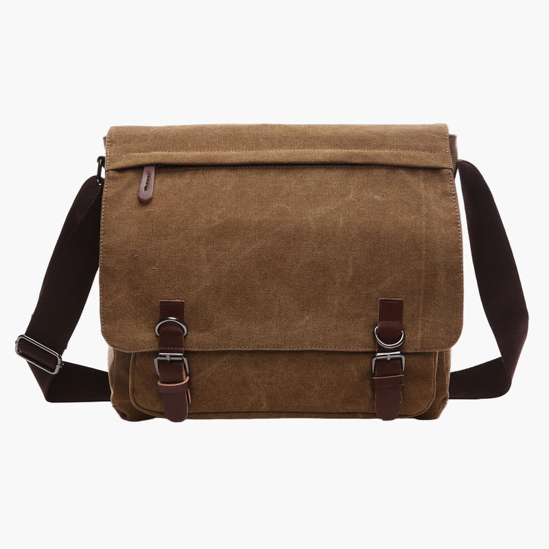 Unisex Canvas Messenger Shoulder Bag for Daily Use, Work, and School