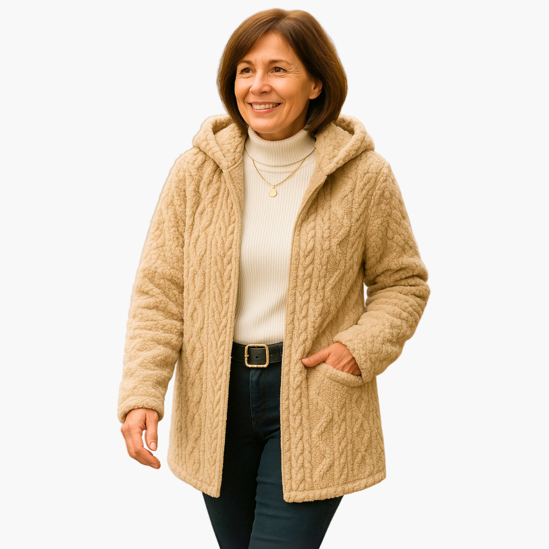Women's Cozy Hooded Knit Jacket for Everyday Wear
