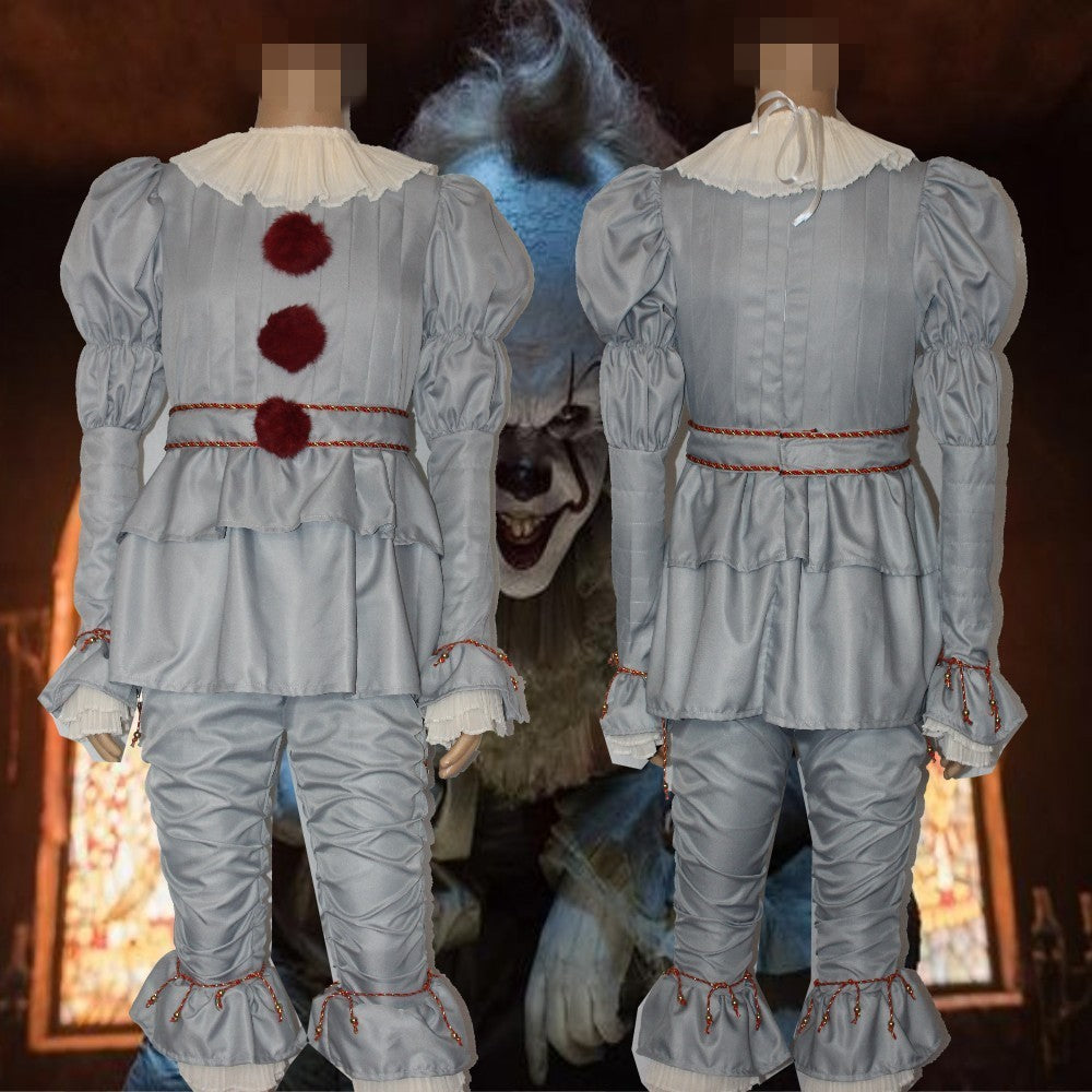 Halloween Pennywise Clown Costume Set for Adults – Scary Party Cosplay Outfit