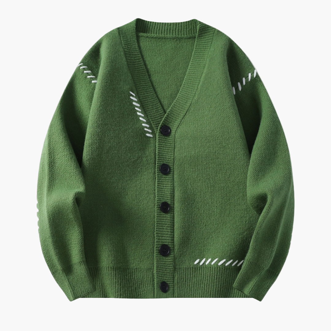 Men's Casual Button-Up Cardigan Sweater, Classic Relaxed Fit, Everyday Style