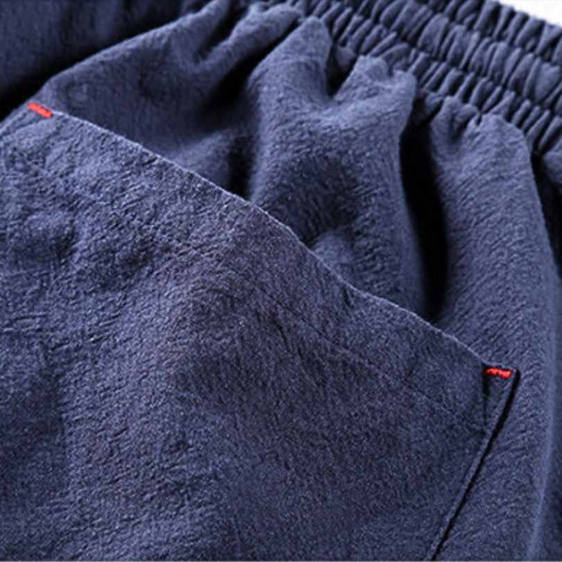 Men's Japanese Style Drawstring Trousers for Casual and Outdoor Wear