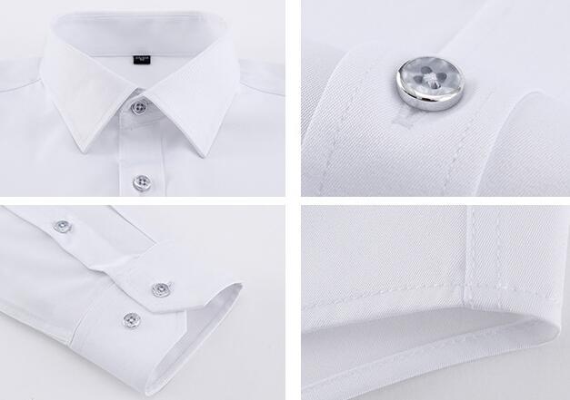 Nigel – Men's Solid Color Square Collar Long-sleeved Shirt