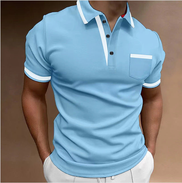 Men's Casual Slim Fit Polo Shirt Classic Short Sleeve Top for Leisure and Everyday Wear
