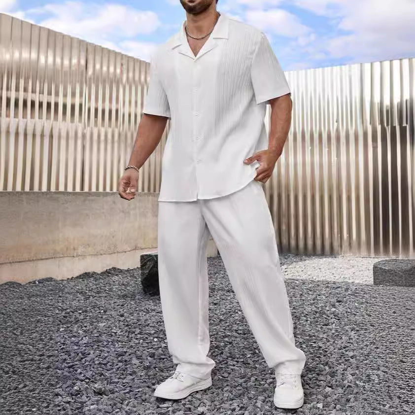 Philip – Men's Casual Suit with Short Sleeve Shirt