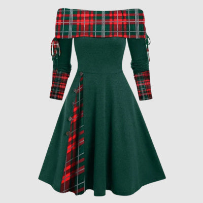 Zoe – Elegant One-Shoulder Swing Dress
