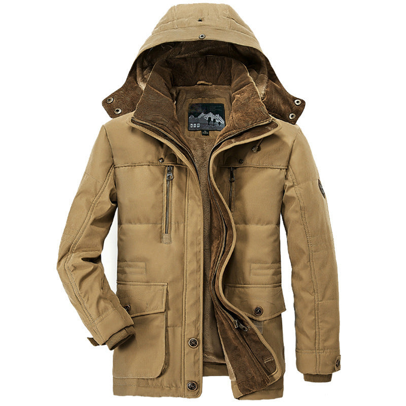 Walter – Thick Cotton Jacket with Hood and Pockets