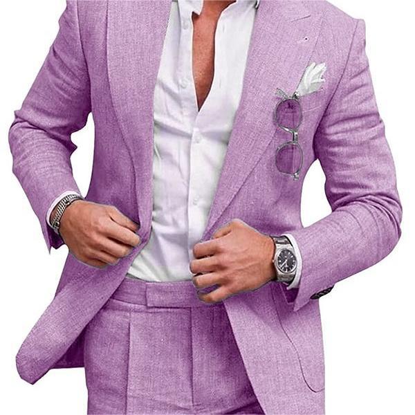 Men’s Tailored Business Suit – 2-Piece Formal Slim Fit Set with Blazer and Pants