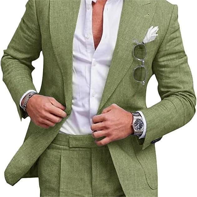 Men’s Tailored Business Suit – 2-Piece Formal Slim Fit Set with Blazer and Pants