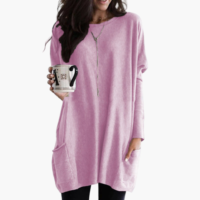 Women's Long Sweater Casual Loose Fit Pullover with Pockets