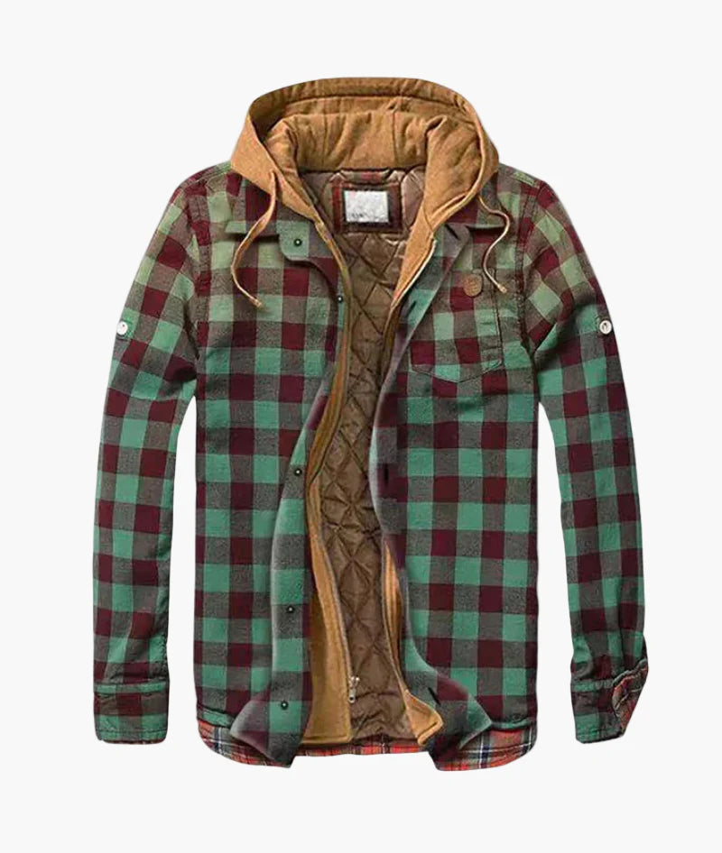 Men's Hooded Plaid Shirt Jacket for Everyday Comfort and Style