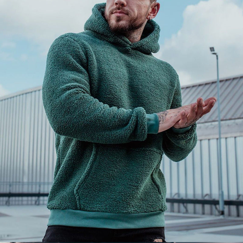 Men's Plush Fleece Hoodie – Cozy Pullover for Everyday Comfort and Style