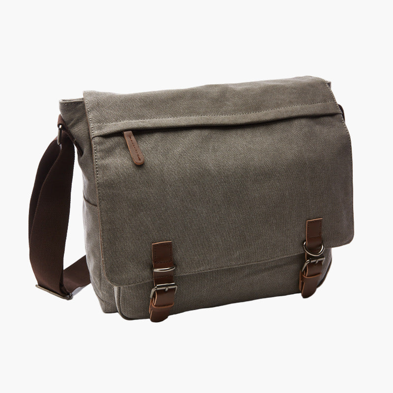 Unisex Canvas Messenger Shoulder Bag for Daily Use, Work, and School