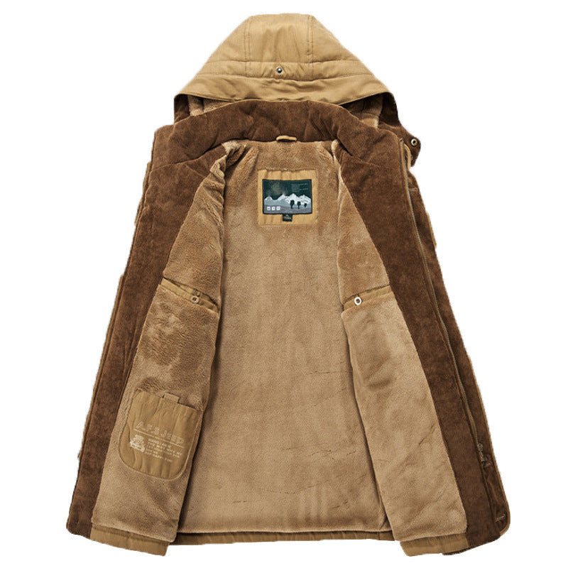 Walter – Thick Cotton Jacket with Hood and Pockets
