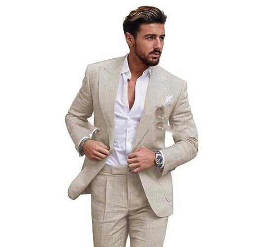 Men’s Tailored Business Suit – 2-Piece Formal Slim Fit Set with Blazer and Pants