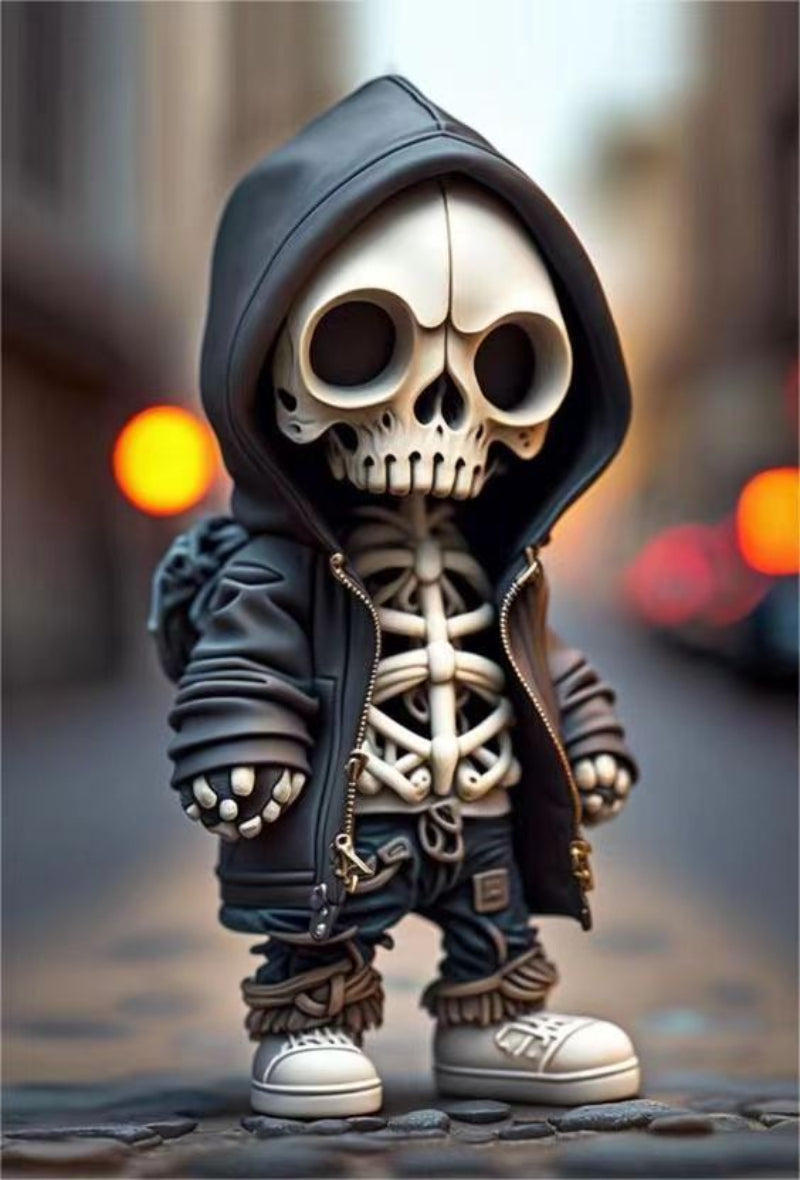 Halloween Skeleton Doll Resin Figurine – Spooky Decorative Statue for Parties & Home