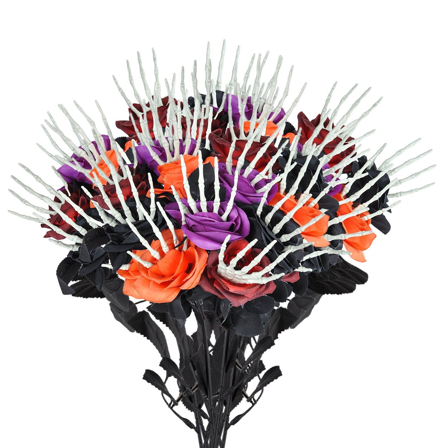 Halloween Skeleton Hand Rose Bouquet Decoration for Spooky Parties and Haunted House
