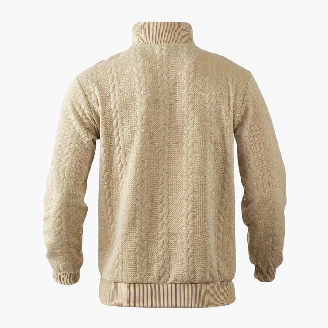 Men's Classic Half-Zip Cable Knit Pullover Sweater, Stylish and Warm for Everyday Wear