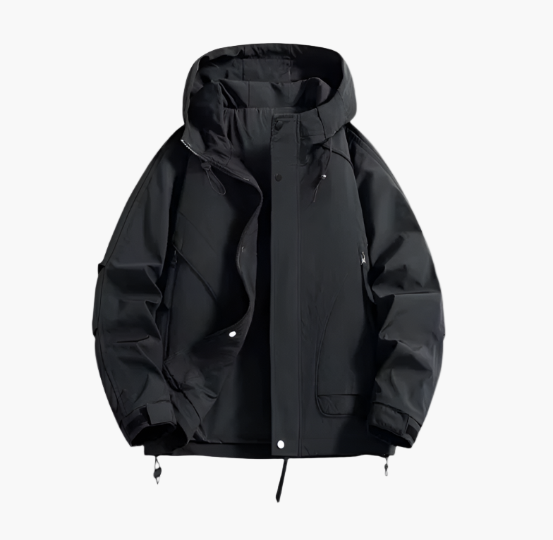 Men's Waterproof Windbreaker Outdoor Jacket – Lightweight Hooded Shell for Casual & Active Wear