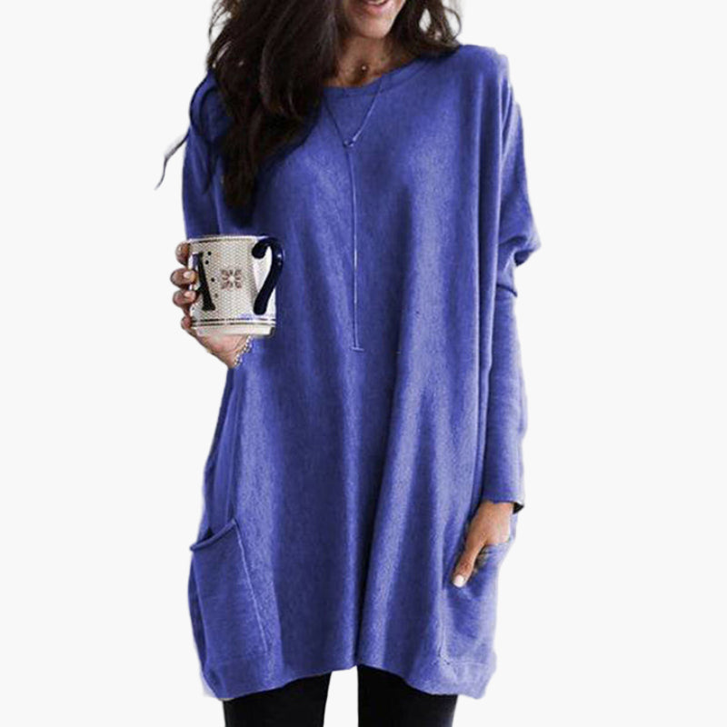Women's Long Sweater Casual Loose Fit Pullover with Pockets