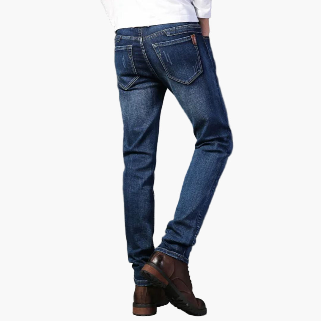 Men's Classic Slim Traveler Jeans - Stylish Straight Fit Denim for Everyday Comfort