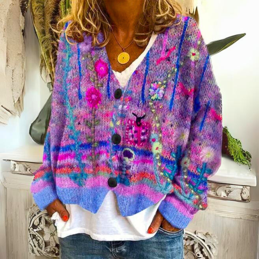 Women's Artistic Knit Cardigan Sweater – Boho Chic Style for Cozy Everyday Looks