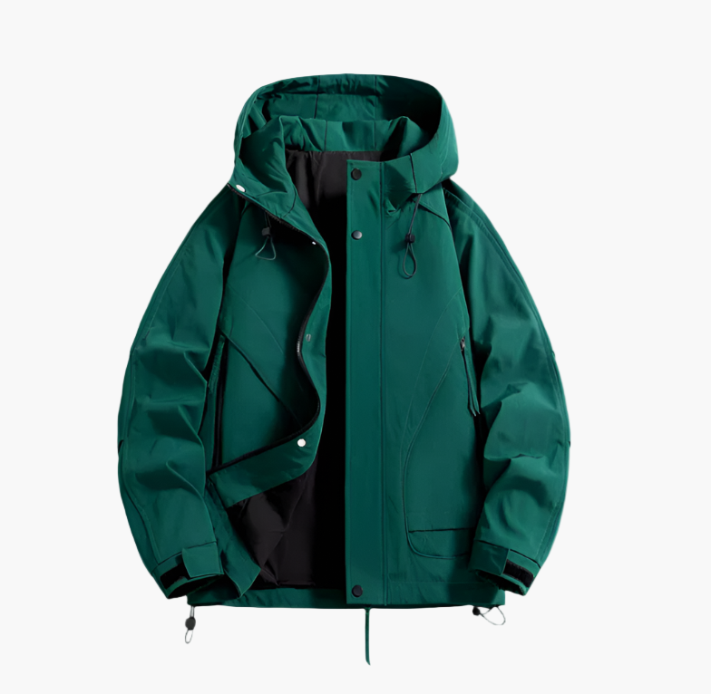 Men's Waterproof Windbreaker Outdoor Jacket – Lightweight Hooded Shell for Casual & Active Wear