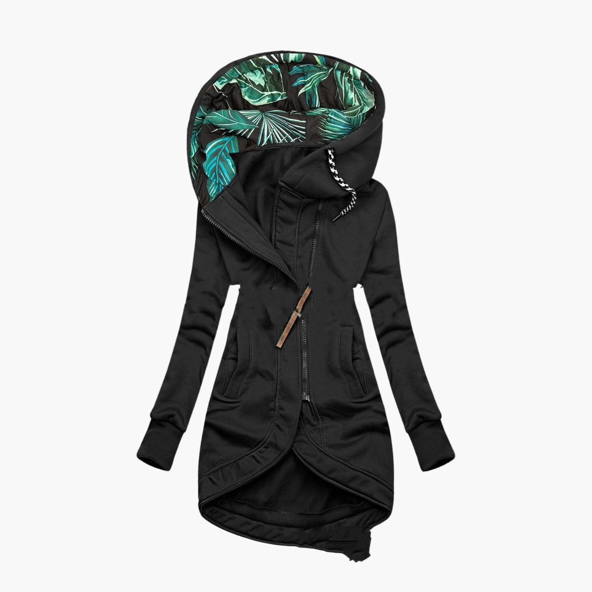 Women's Elegant Hooded Asymmetrical Coat – Stylish Everyday Outerwear