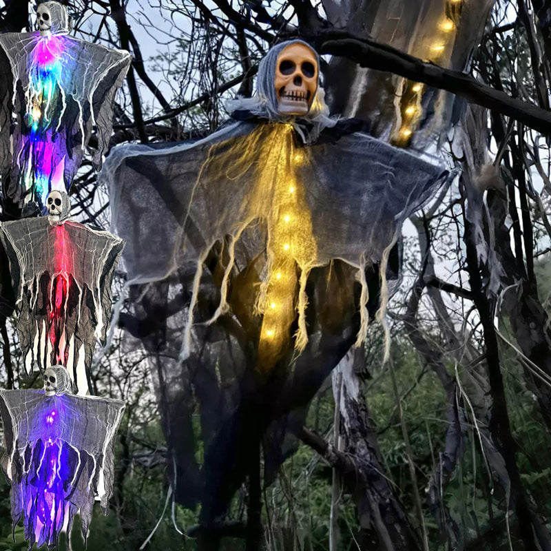 Halloween Hanging Ghost with LED Lights Decoration for Spooky Outdoor Parties