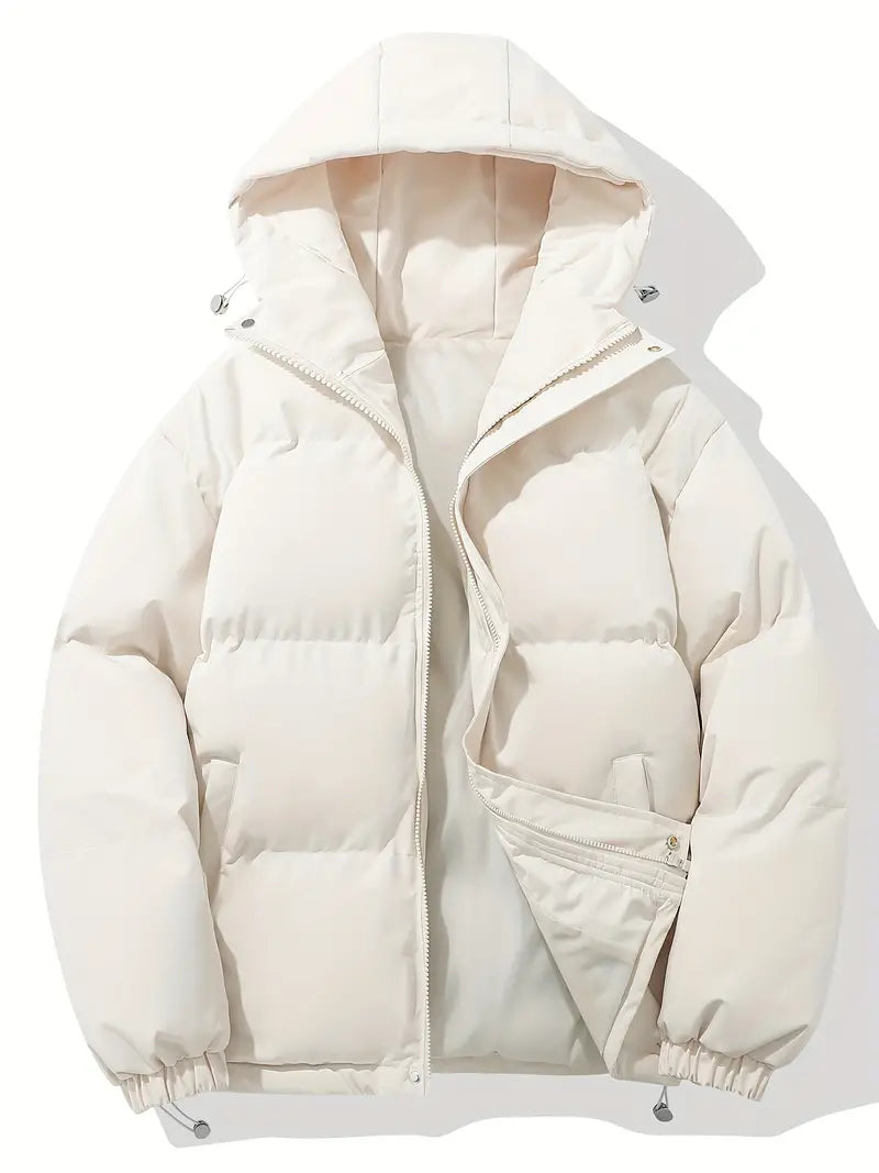 Men's Classic Winter Puffer Jacket Hooded Warm Outdoor Coat