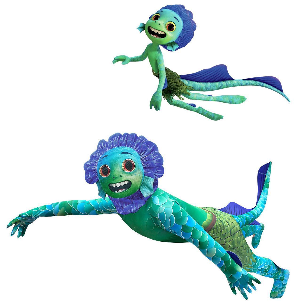 Kids' Halloween Sea Monster Costume Jumpsuit – Cartoon Animal Bodysuit for Boys and Girls